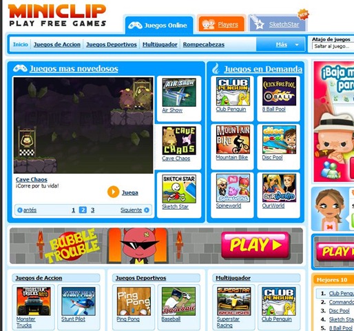 Sitios para jugar Juegos Online Gratis